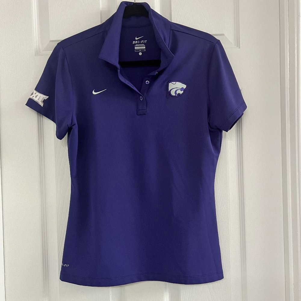 EUC Nike Dri-Fit Women's Polo Kansas State Powercat Logo Sz LG